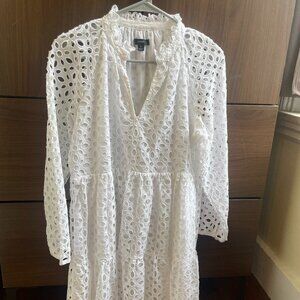 J Crew White Eyelet Dress